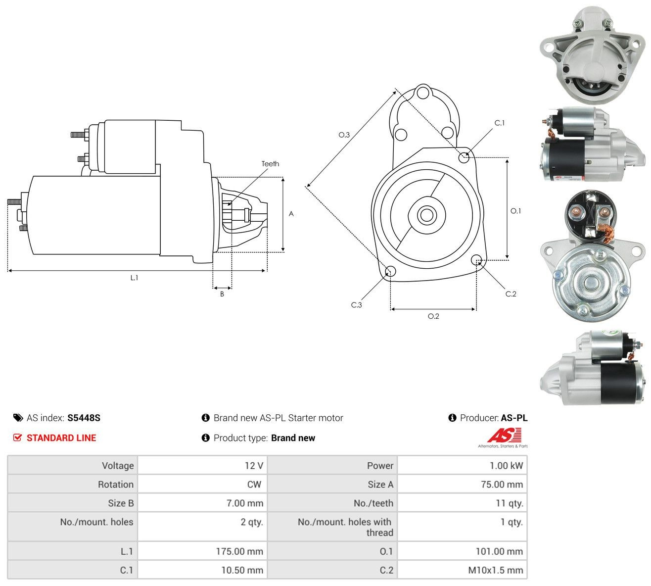 Стартер As-pl S5448S ціна, від 50.67 USD