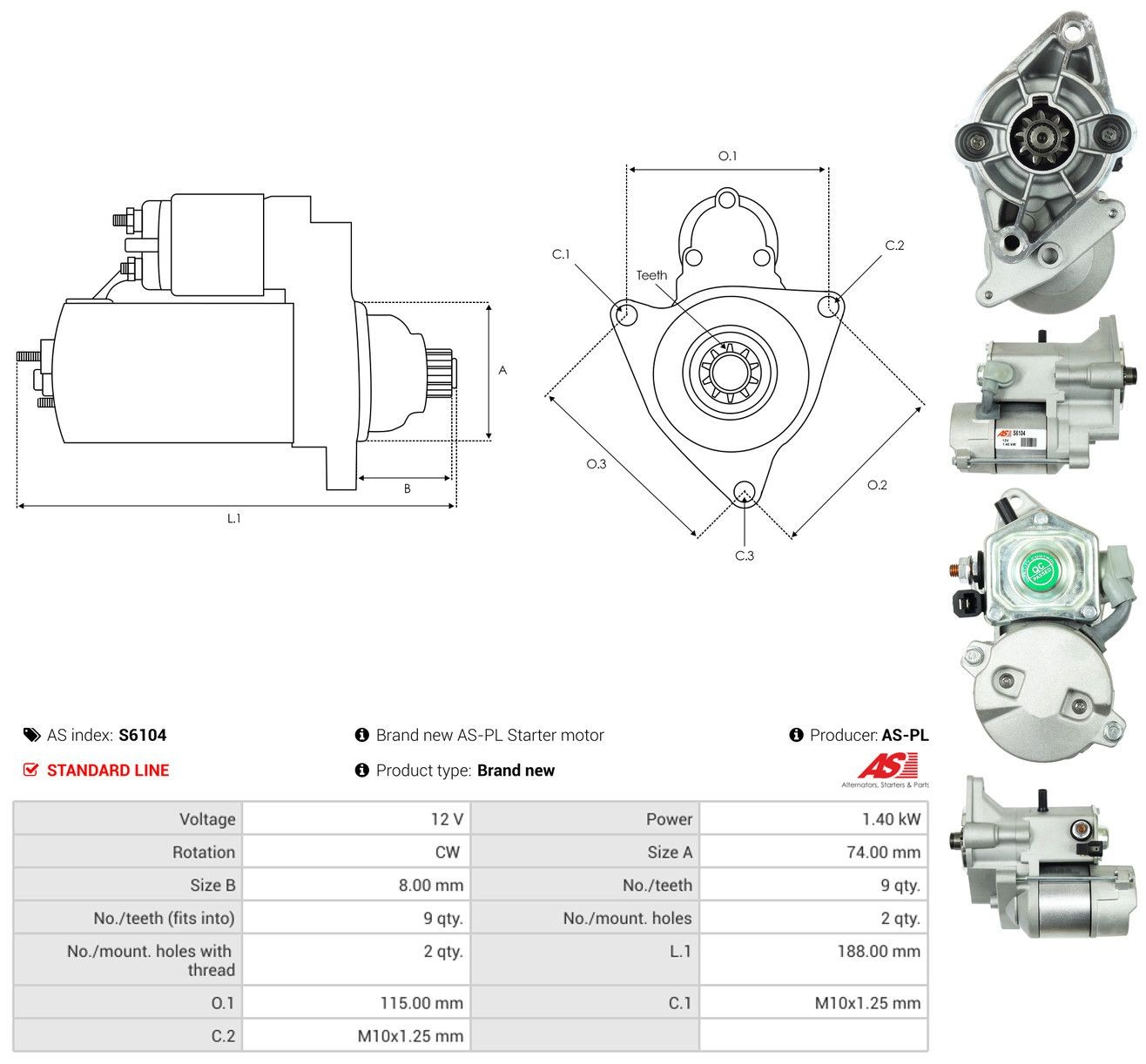 Стартер автомобільний Toyota 281001515084