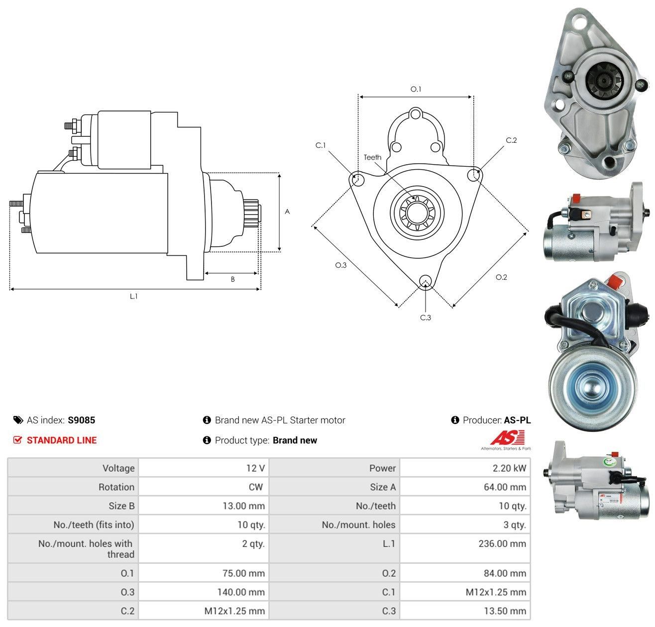 Купити S9085 As-pl Стартер