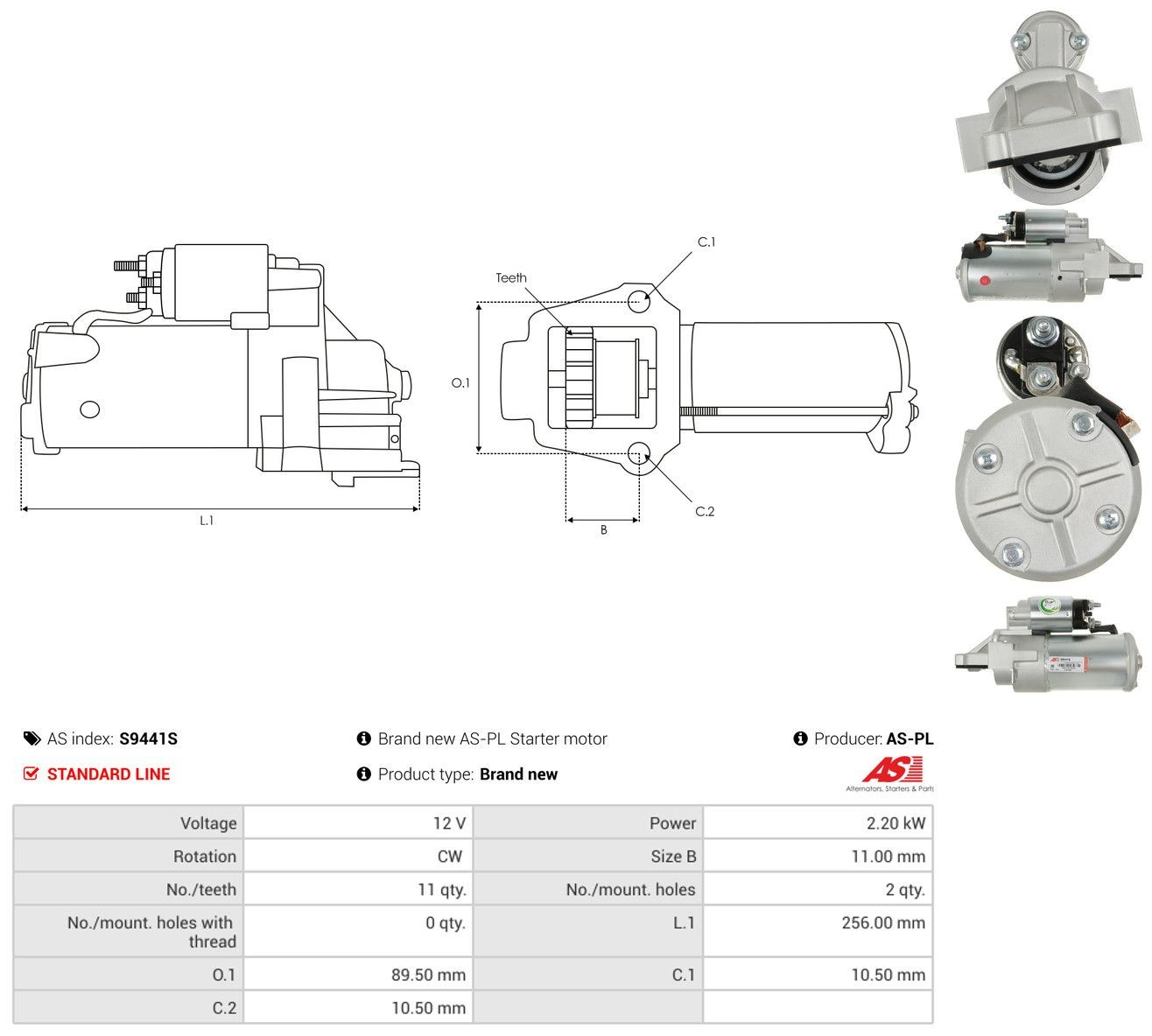 Стартер As-pl S9441S ціна, від 135.98 USD