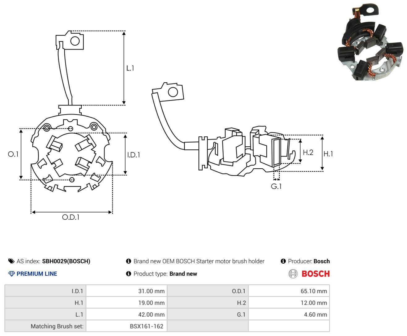 Щеткодеpжатель стартера ASR 232700 ціна, від 6.96 USD
