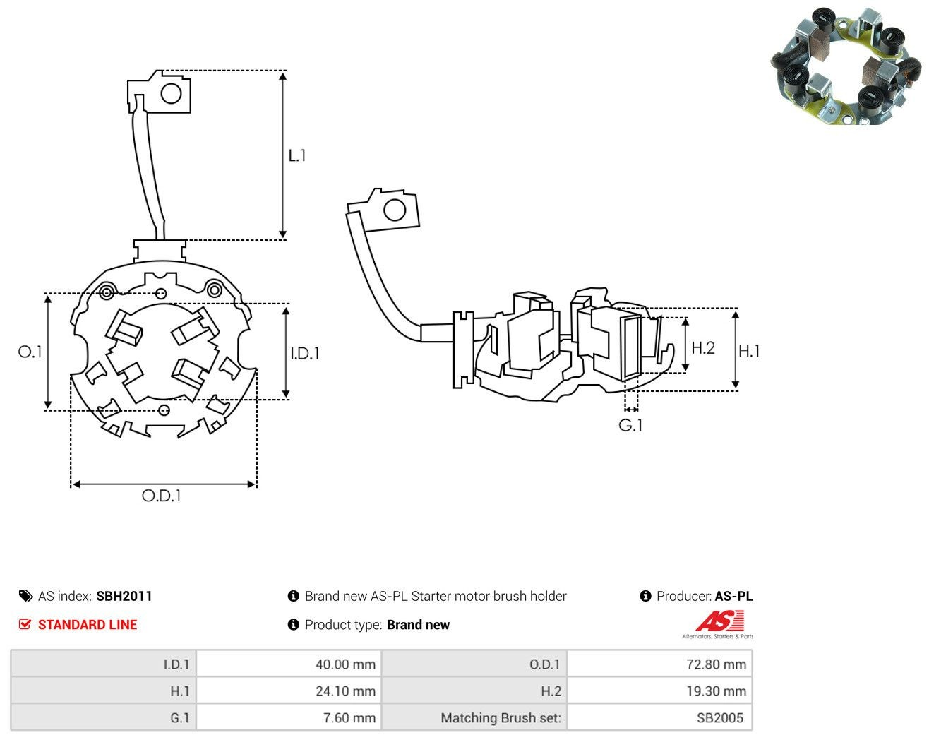 Щеткодеpжатель стартера HI4752 Mega