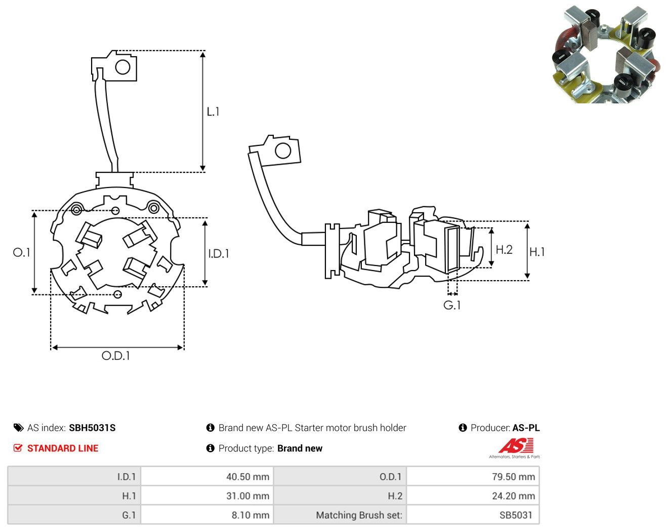 Купити Щітка стартера Mazda 323 S IV BG