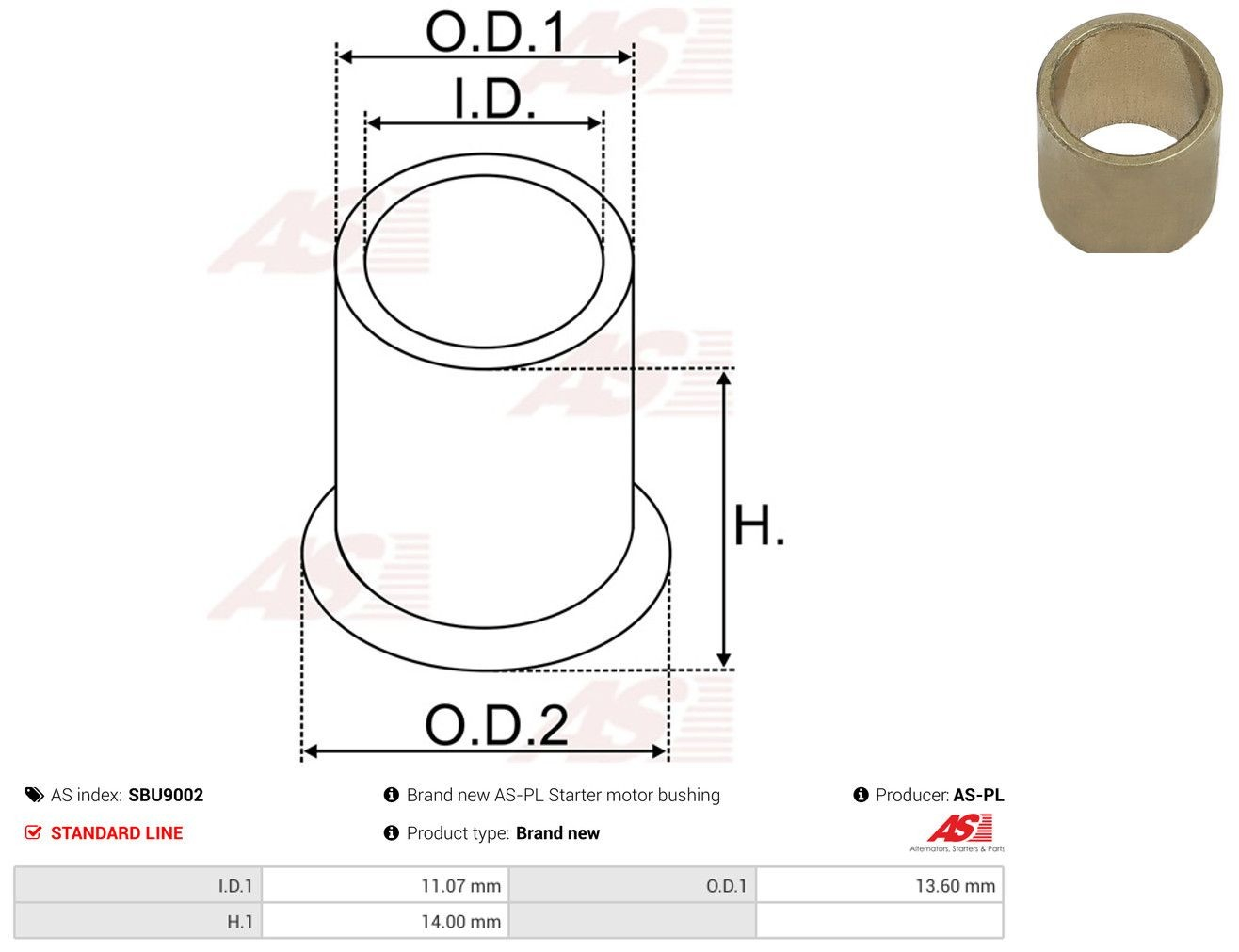 Купити Втулка стартера Volkswagen Transporter T3 24, 25, 251