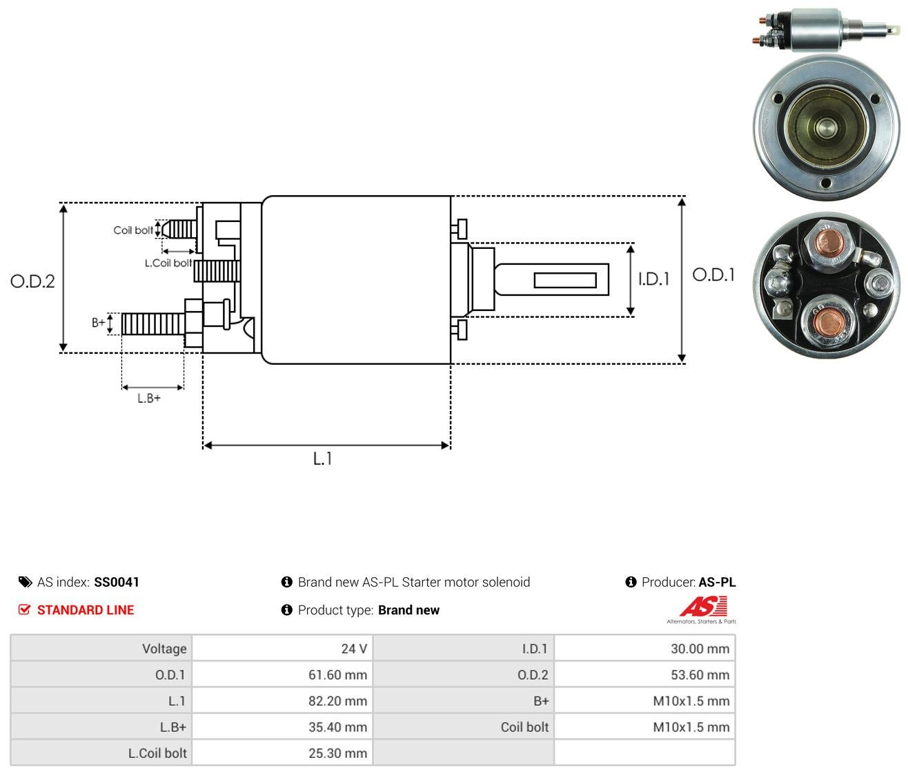 Втягуюче реле стартера SS0041 As-pl