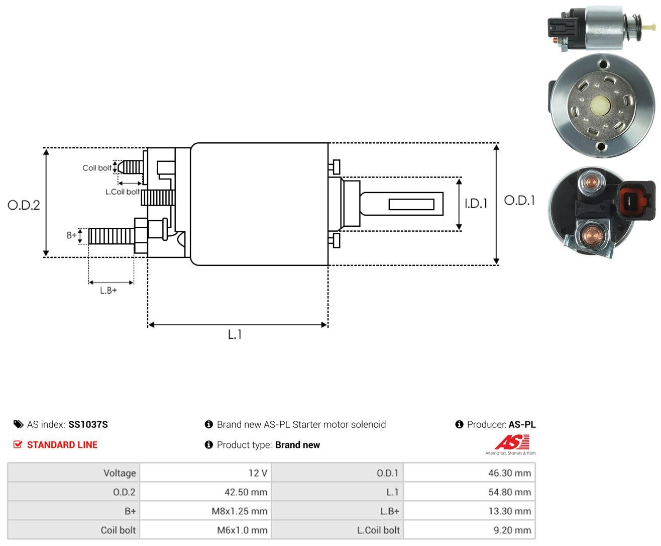 Втягуюче реле стартера SS1037S As-pl
