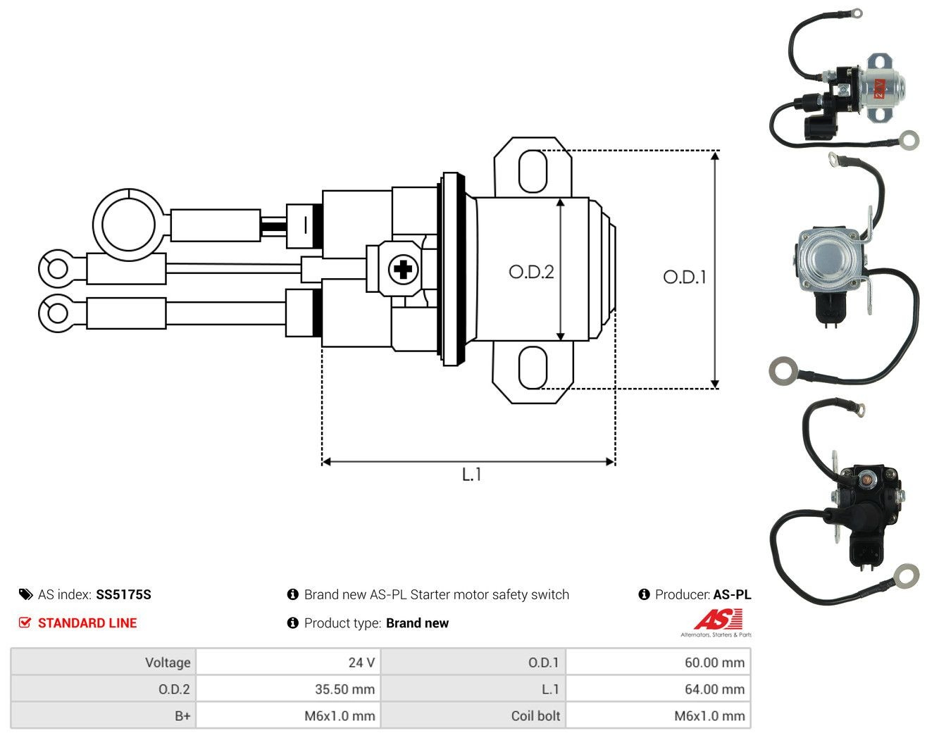 Контактор As-pl SS5175S ціна, від 19.39 USD