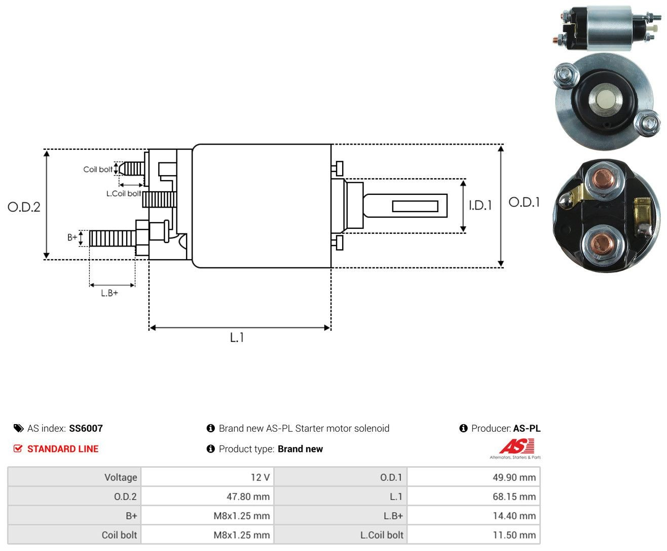 Втягуюче стартера As-pl SS6007