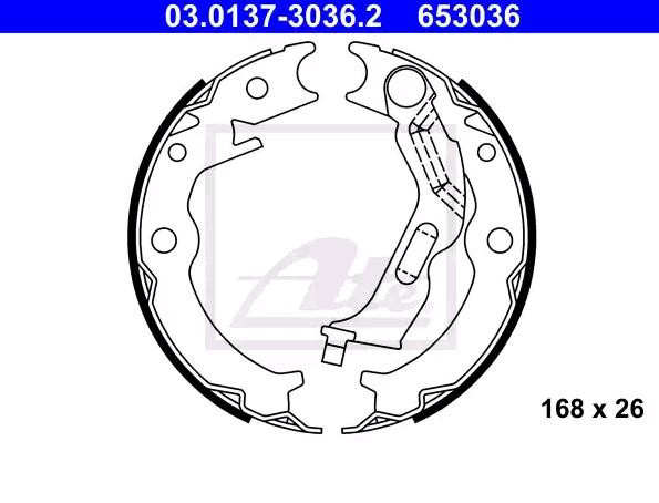 Колодки ручника / стоянкового гальма ATE 03013730362 ціна, від 19.64 USD