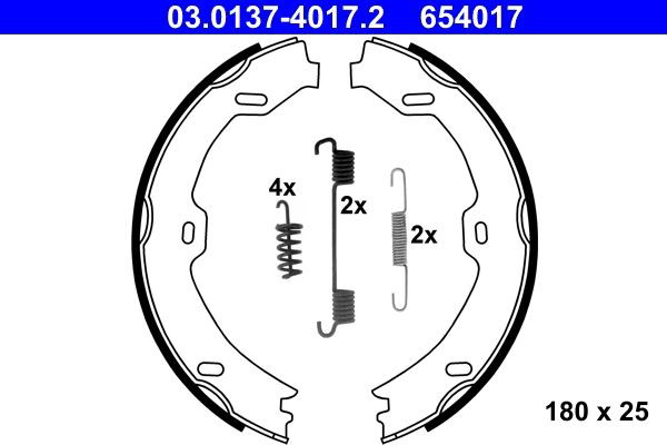 Колодки ручника / стоянкового гальма ATE 03013740172 ціна, від 30.38 USD