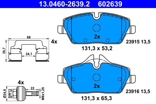 Гальмівні колодки ATE 13046026392 ціна, від 46.60 USD