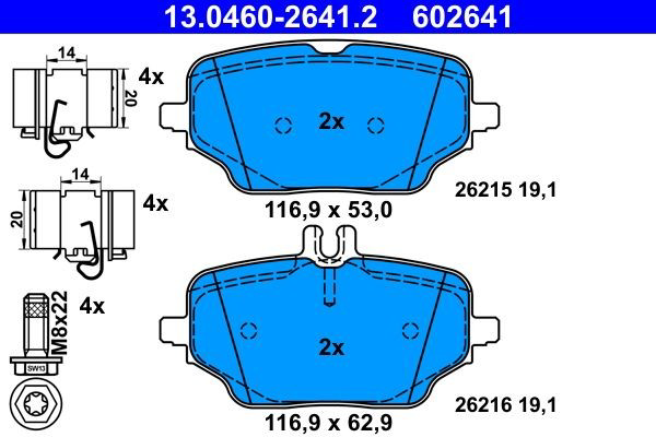 Задні гальмівні колодки ATE 13046026412 ціна, від 115.87 USD