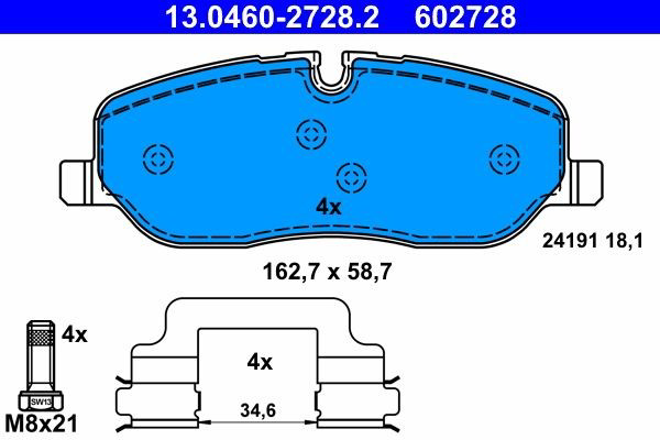 Гальмівні колодки ATE 13046027282 ціна, від 49.82 USD