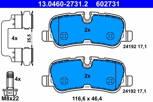 Задні гальмівні колодки ATE 13046027312 ціна, від 55.93 USD