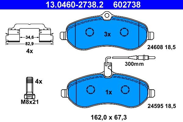 Гальмівні колодки ATE 13046027382 ціна, від 24.31 USD