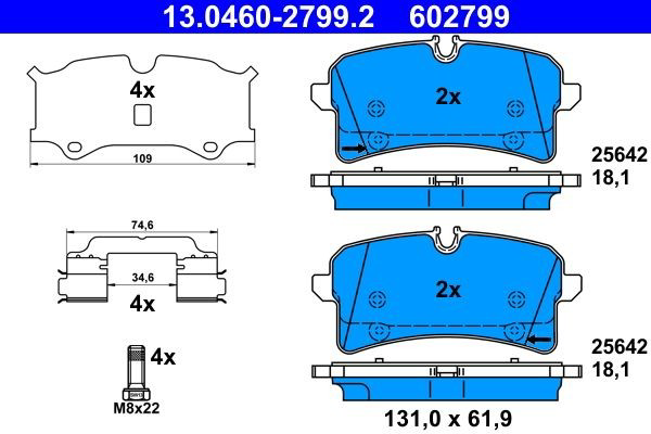 Задні гальмівні колодки ATE 13046027992 ціна, від 123.96 USD