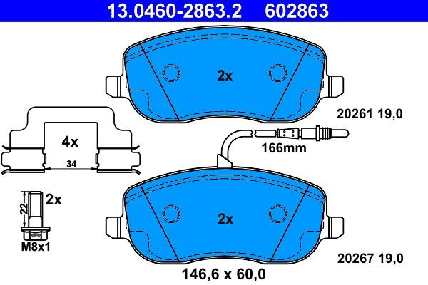 Гальмівні колодки ATE 13046028632 ціна, від 22.50 USD