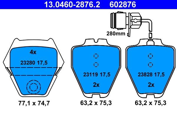 Гальмівні колодки ATE 13046028762 ціна, від 52.87 USD