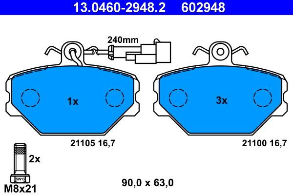 Гальмівні колодки ATE 13046029482 ціна, від 10.42 USD