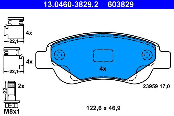 Гальмівні колодки ATE 13046038292 ціна, від 21.74 USD