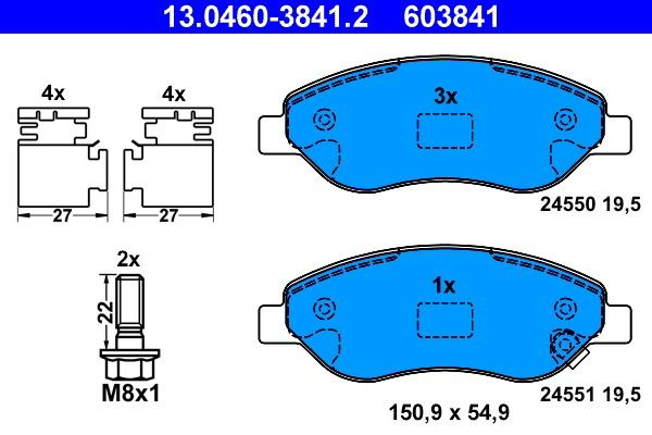 Гальмівні колодки ATE 13046038412 ціна, від 23.95 USD