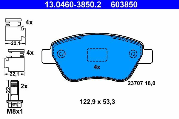 Гальмівні колодки ATE 13046038502 ціна, від 21.93 USD