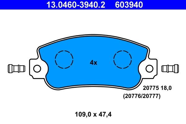 Гальмівні колодки ATE 13046039402 ціна, від 13.00 USD