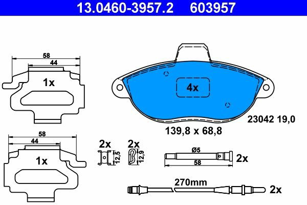 Гальмівні колодки ATE 13046039572 ціна, від 16.89 USD