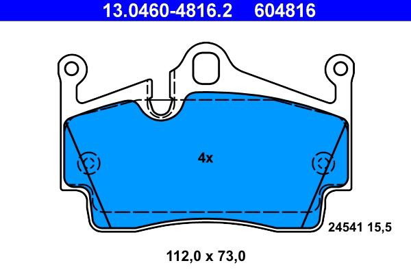Задні гальмівні колодки ATE 13046048162 ціна, від 46.51 USD