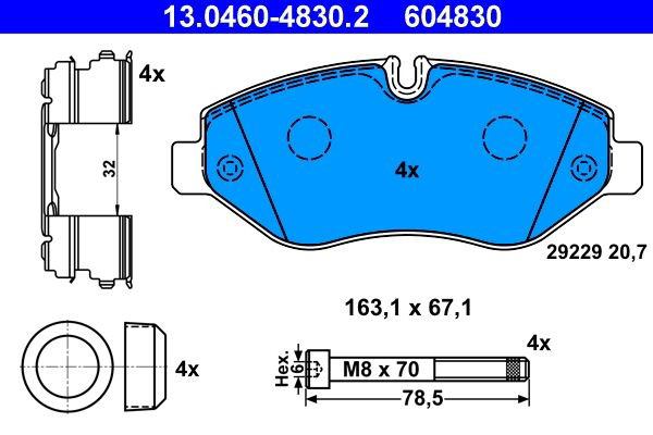 Гальмівні колодки ATE 13046048302 ціна, від 28.97 USD