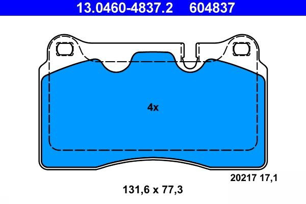 Гальмівні колодки ATE 13046048372 ціна, від 71.85 USD