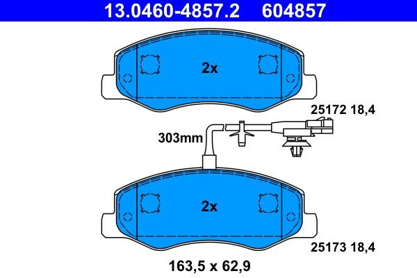 Задні гальмівні колодки ATE 13046048572 ціна, від 35.28 USD