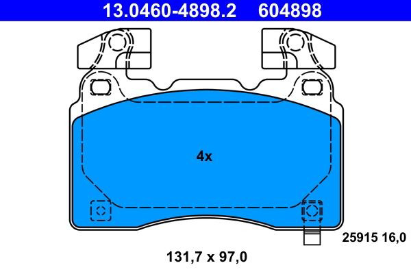 Гальмівні колодки ATE 13046048982 ціна, від 82.34 USD