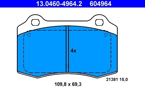 Гальмівні колодки ATE 13046049642 ціна, від 51.77 USD