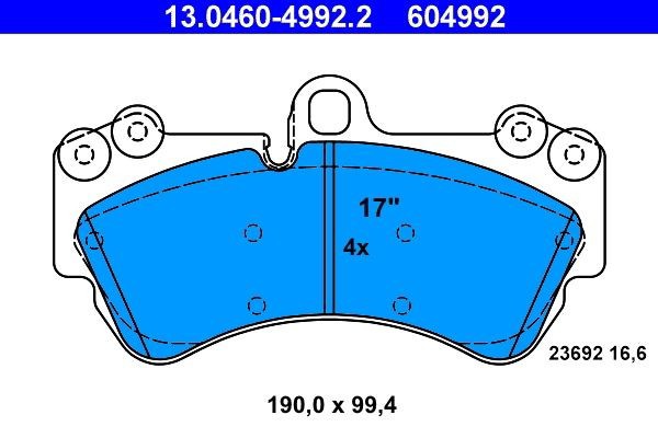 Гальмівні колодки ATE 13046049922 ціна, від 82.35 USD