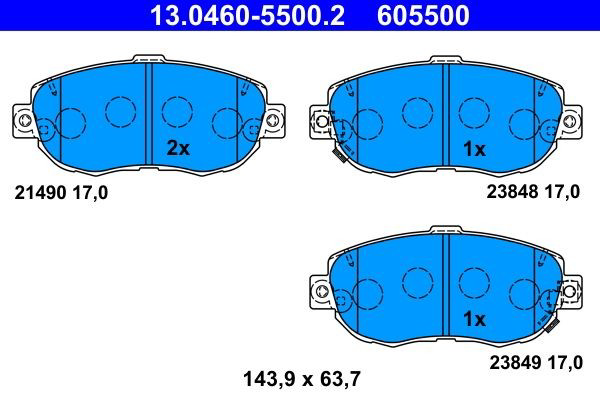 Гальмівні колодки ATE 13046055002 ціна, від 38.05 USD