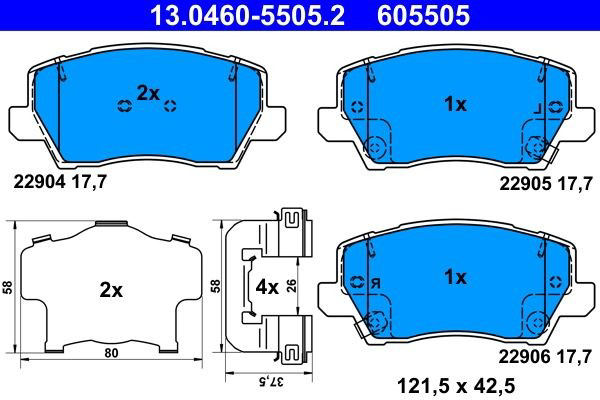 Гальмівні колодки ATE 13046055052 ціна, від 31.65 USD