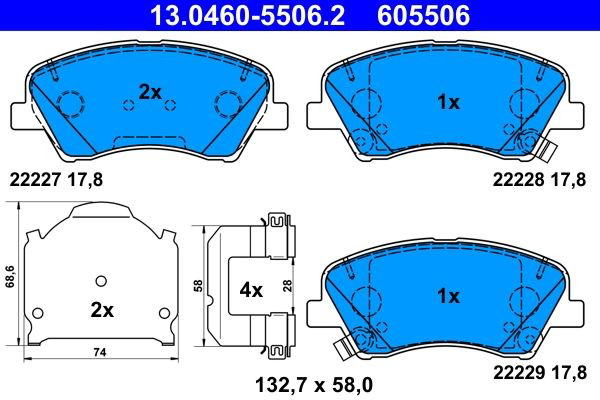 Гальмівні колодки ATE 13046055062 ціна, від 22.95 USD
