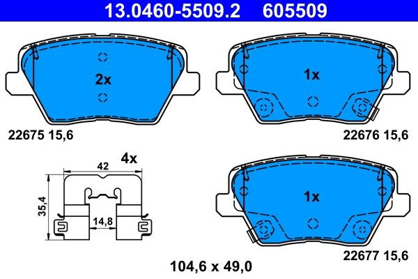 Задні гальмівні колодки ATE 13046055092 ціна, від 26.99 USD