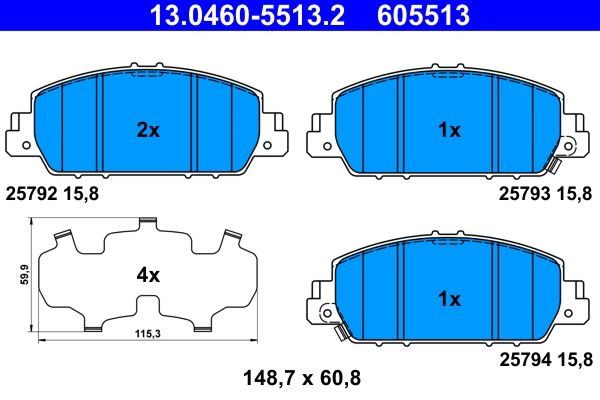Гальмівні колодки ATE 13046055132 ціна, від 41.74 USD
