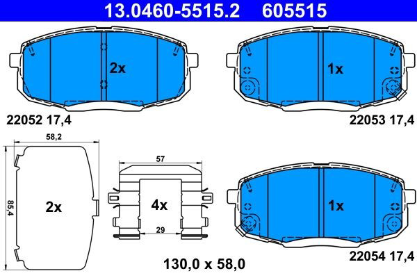 Гальмівні колодки ATE 13046055152 ціна, від 47.38 USD
