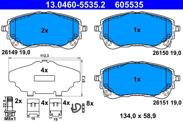 Гальмівні колодки ATE 13046055352 ціна, від 46.99 USD