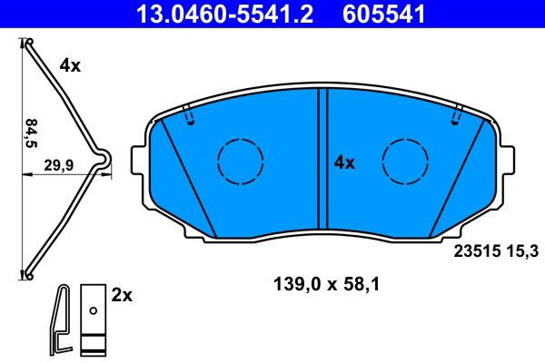 Гальмівні колодки ATE 13046055412 ціна, від 29.59 USD