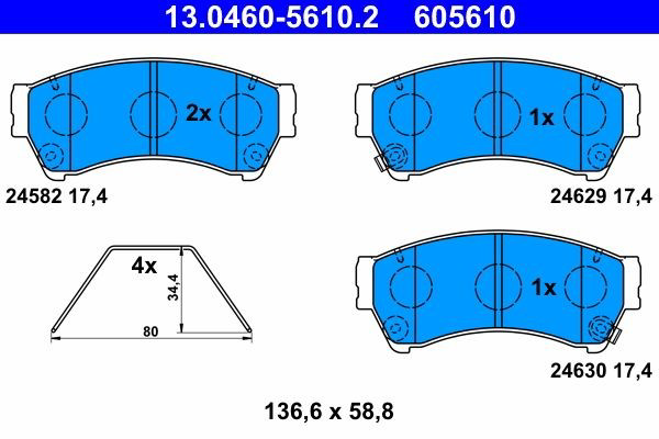 Гальмівні колодки ATE 13046056102 ціна, від 29.39 USD