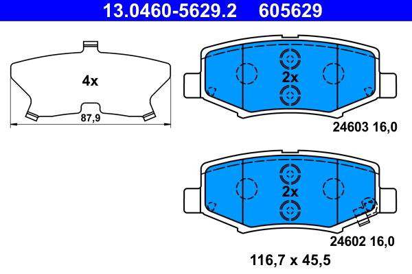 Задні гальмівні колодки ATE 13046056292 ціна, від 39.55 USD