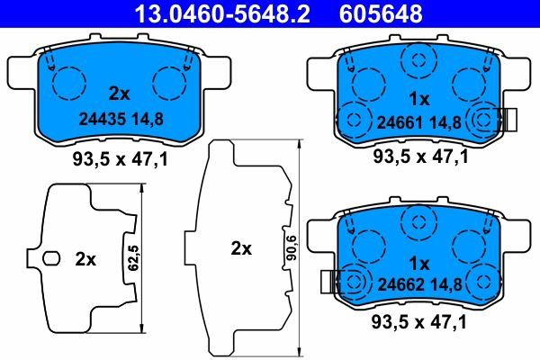 Задні гальмівні колодки ATE 13046056482 ціна, від 22.78 USD