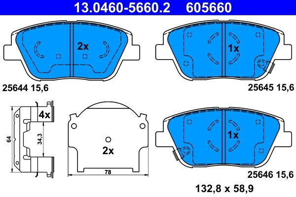 Гальмівні колодки ATE 13046056602 ціна, від 29.89 USD