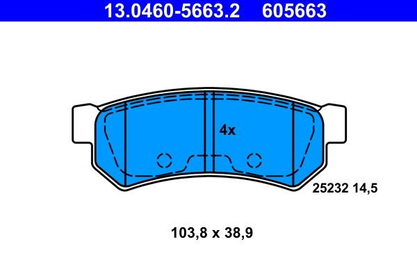 Задні гальмівні колодки ATE 13046056632 ціна, від 11.39 USD