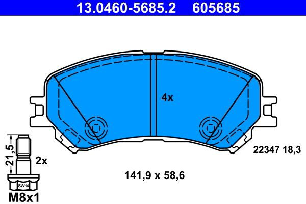 Гальмівні колодки ATE 13046056852 ціна, від 35.79 USD