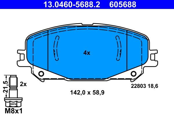 Гальмівні колодки ATE 13046056882 ціна, від 40.02 USD
